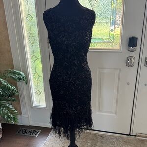 Elegant Black and sequin Lace Dress